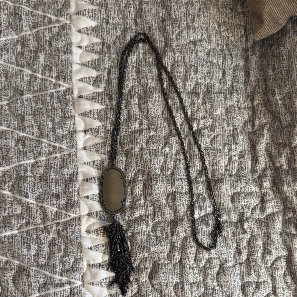 Kendra Scott Gun Metal Grey tassel necklace